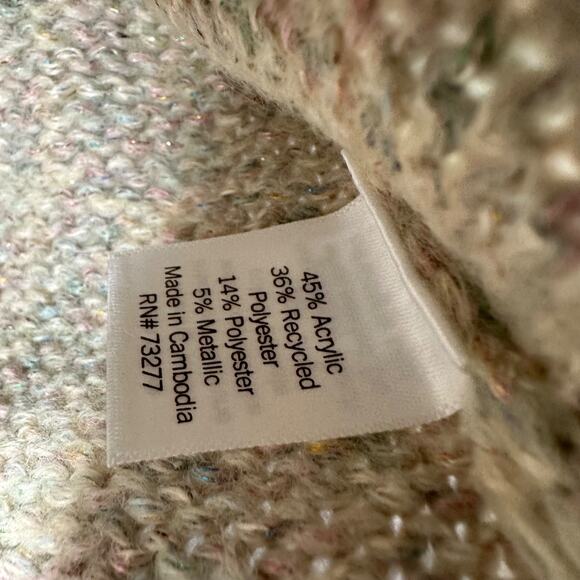 Lauren Conrad V-Neck Tunic Sweater Women's XXL Pastel Shimmer Knit Pullover New - Picture 5 of 9